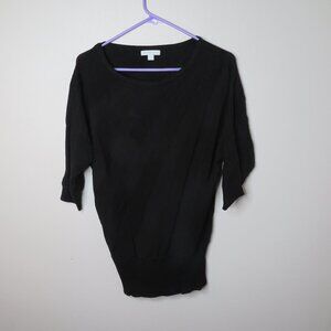 New York and Company Black 3/4 Sleeve Knit Blouse